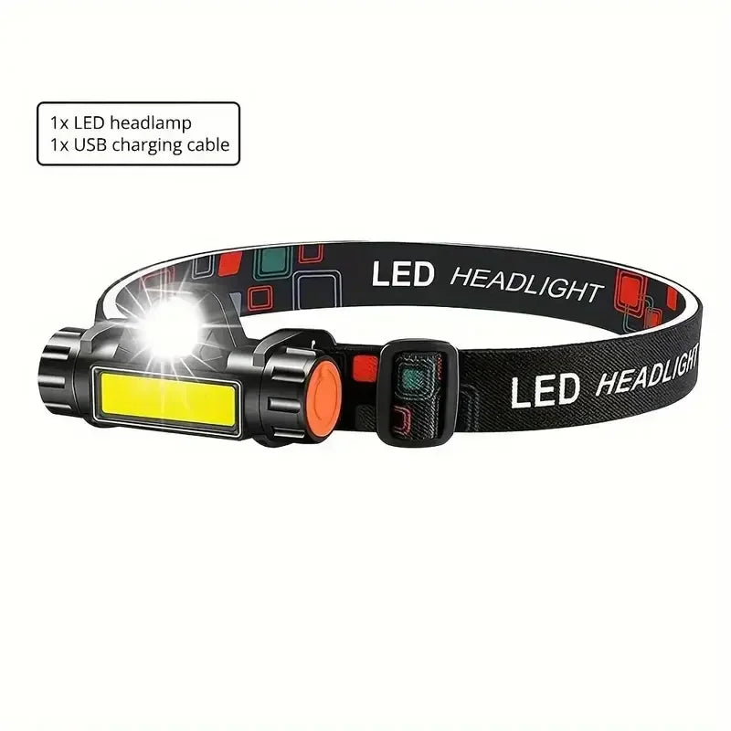 Powerful LED Headlamp XPE+COB USB Rechargeable Headlight Waterproof Head Torch Strong Magnetic Flashlight For Outdoor Camping Oasis Select 101 Headlamp