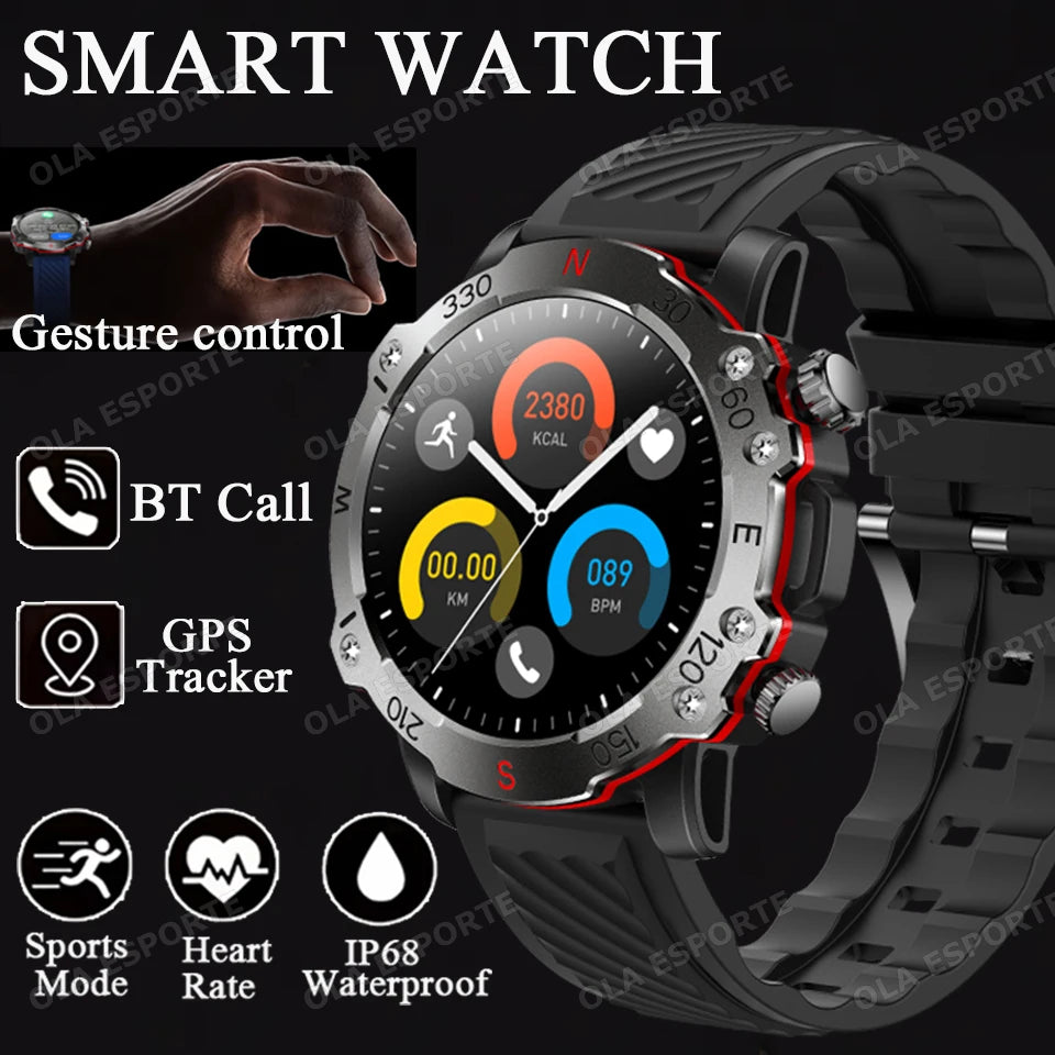 Ola Esporte Military GPS Smart Watch – 5ATM, HR & BT Calls