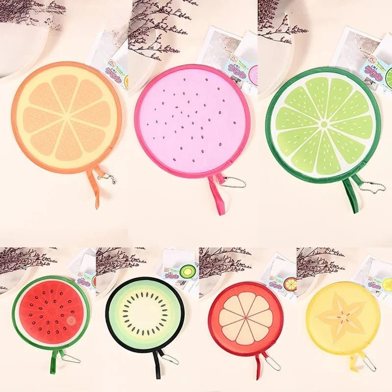 Foldable Mini Fruit Pattern Hand Fan With Keychain Portable Wind Fan For Outdoor Travel Daily Cooling Decor Accessory Gift Oasis Select
