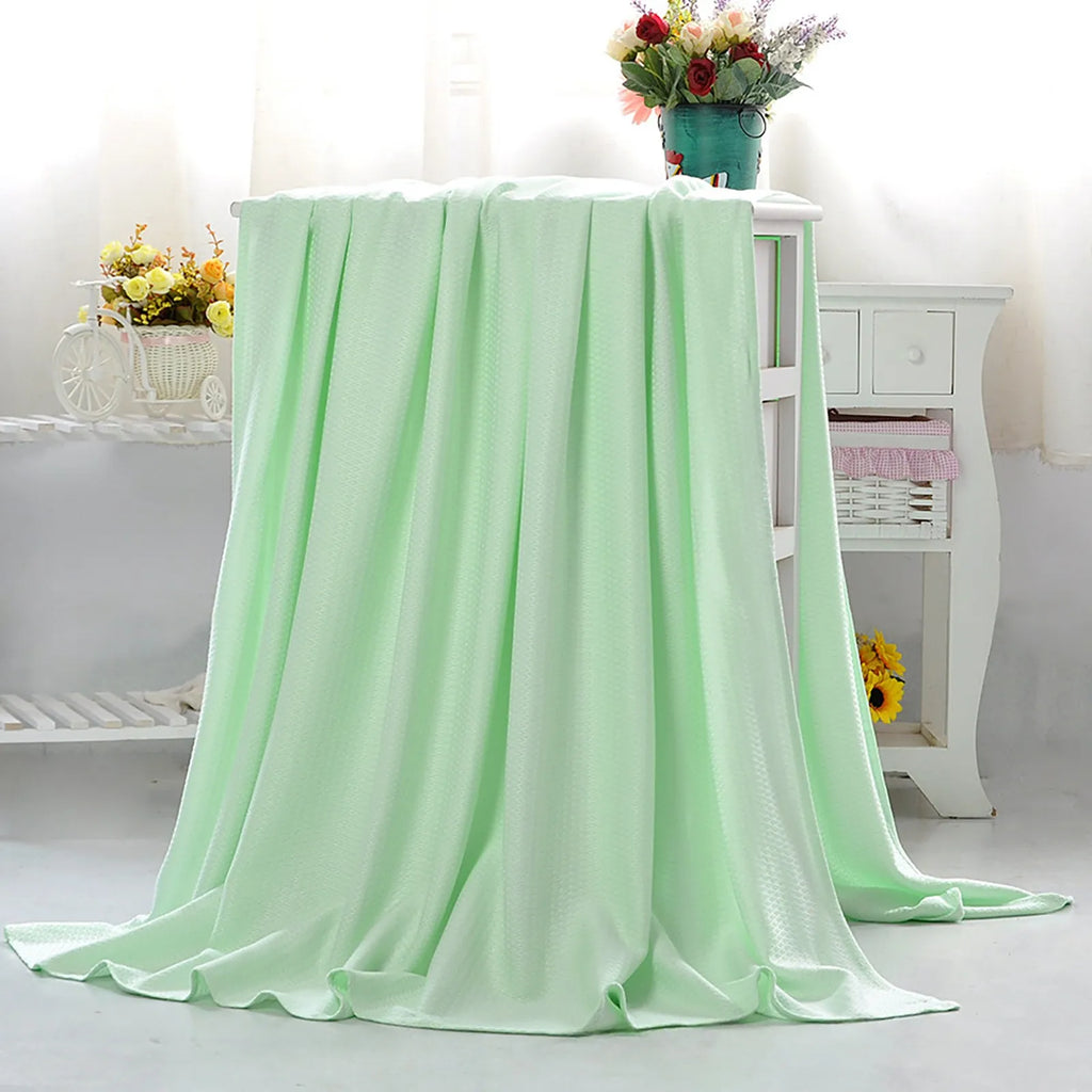 Summer Cooling Blanket Air Conditioning Quilt Skin-friendly Bamboos Fiber Light And Thin Breathable Cooling Quilt For Home Oasis Select Light Green S