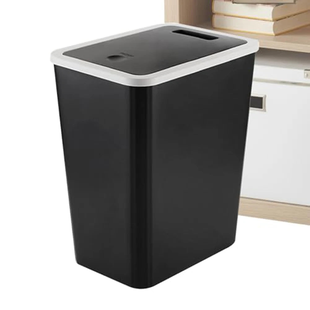 Bathroom Trash Can Garbage Can With Lid Trash Bin Large Capacity For Kitchen Bedroom Living Room Toilet Trash Can Oasis Select Black