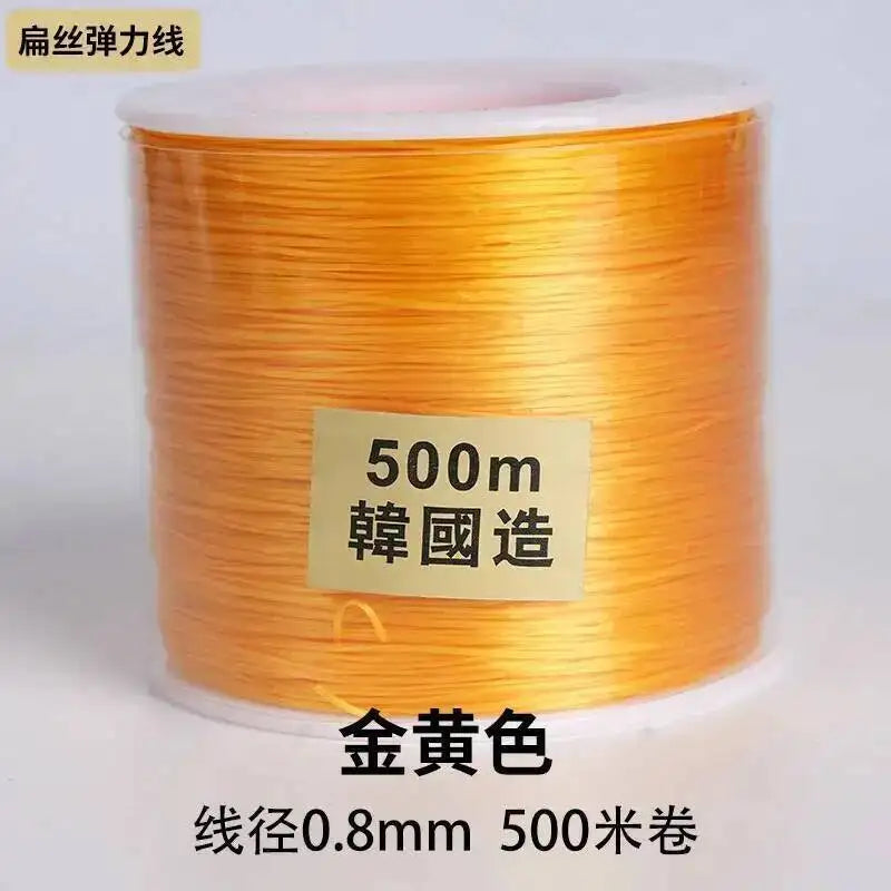 500M 0.8mm Flat Crystal Elastic Thread Bracelet String Leather Band Rope Wearing Bracelet Elastic Thread Buddha Bead Thread Oasis Select 3 0.8mm 500m