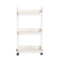3/4-Tier Rolling Storage Cart with Lockable Wheels | Multi-Room Rolling Storage Cart Oasis Select 3 Tiers White