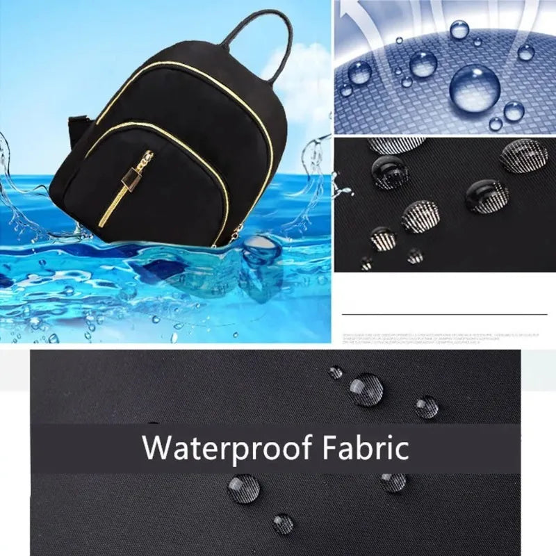 Women's Multi-Function Fashion Girl Oxford Daypack Travel Cute Mini Backpack Men Shoulder Bag Black Purse Hot Oasis Select