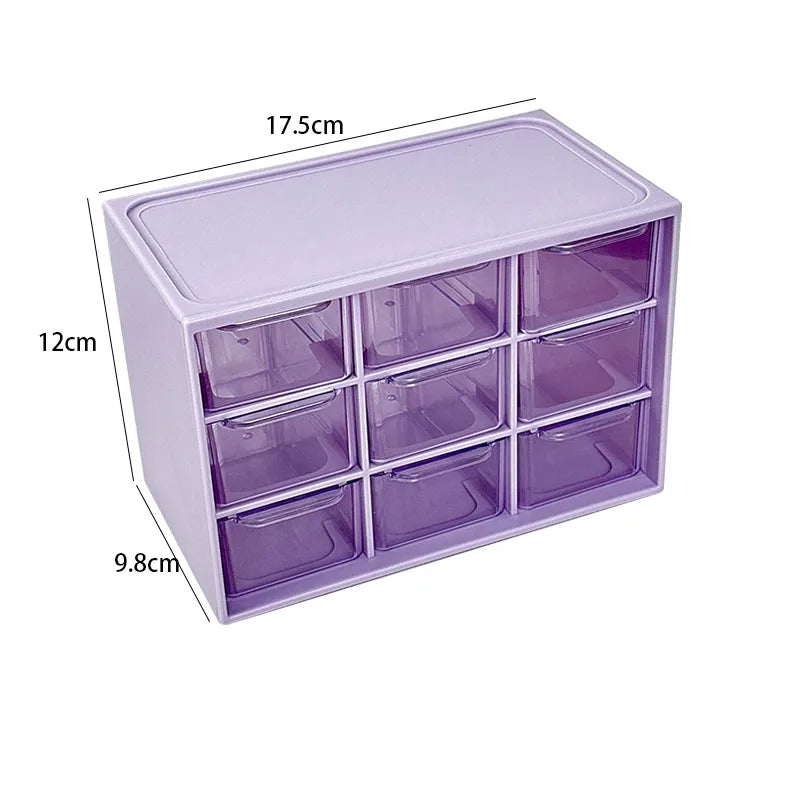 Dustproof Multi-Grid Desktop Drawer Organizer - Portable Storage Box for Jewelry, Cosmetics, Desk Drawer Organizer Box Oasis Select PURPLE