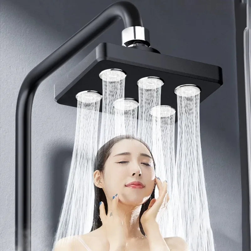 360° Rotating Square Rain Shower Head – Pressurized Water Saver