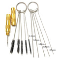 11pcs AirBrush Spray Gun Nozzle Cleaning Set Needle Brush Repair Tool Stainless Steel Handle Precision Car Motorcycle Kit Oasis Select 11pcs