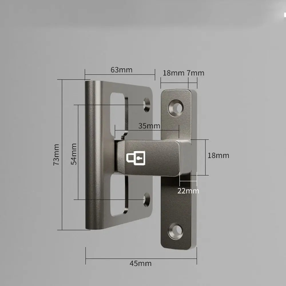 Luminous Door Buckle Zinc Alloy Non Perforated Anti-theft Door Latch 90°/180° Sliding Door Lock Positioning Latch Door Hardware Oasis Select Style 6
