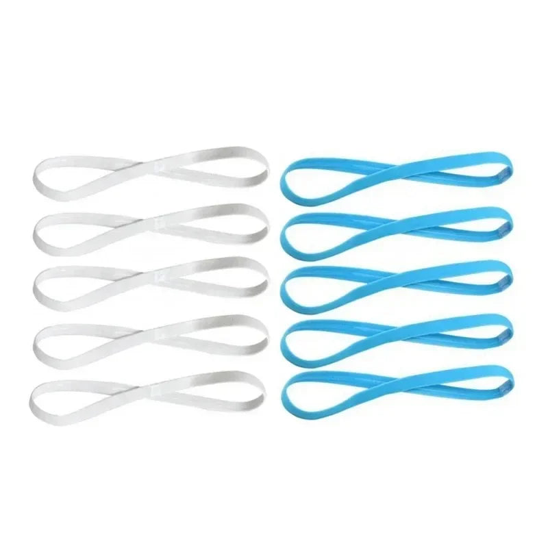 5Pcs Candy Color Women Men Yoga Hair Bands Sports Headband Girls Sport Anti-slip Elastic Rubber Sweatband Football Running Oasis Select 5White-5Blue