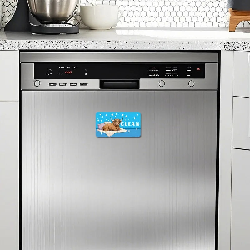 Kitchen Dishwasher Status Magnet Reversible Clean Dirty Sign Strong Magnetic Indicator Sticker for Household Use Oasis Select