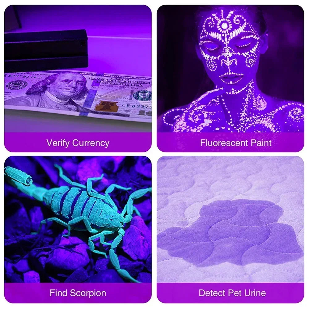 UV Blacklight Flashlight 9/12 LED 395nm – Pet Stain Detector