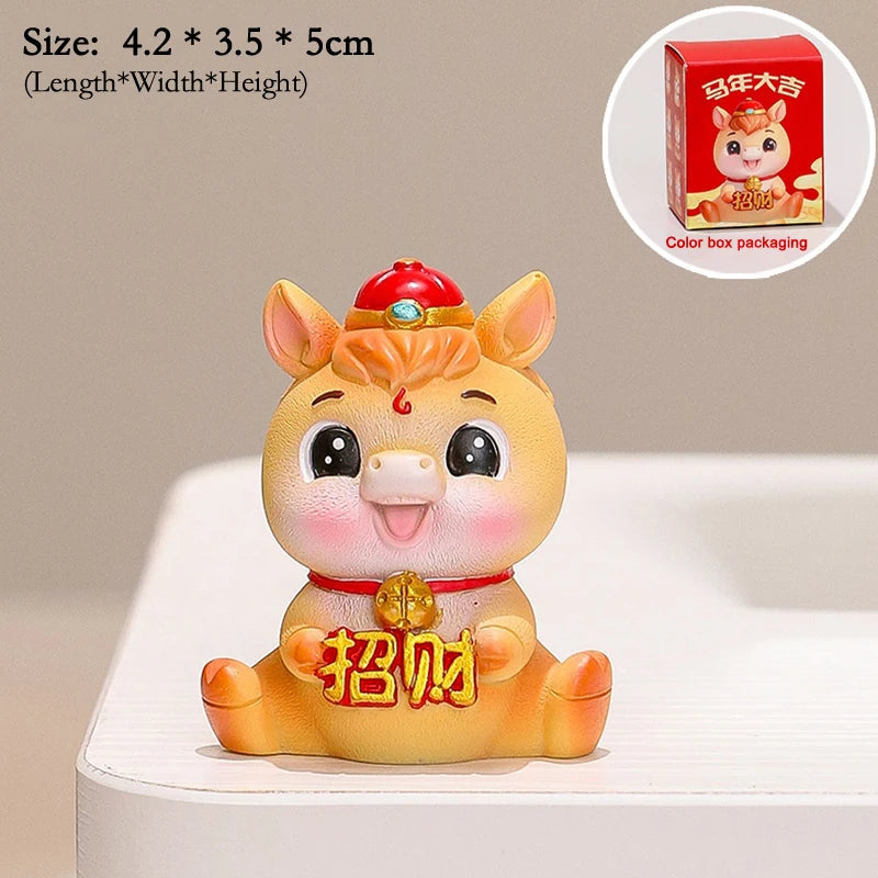 2026 Year of The Horse Table Decoration Charming Pony Accessory Lucky New Year Gift and Cute Car Decor DIY Craft Oasis Select A7
