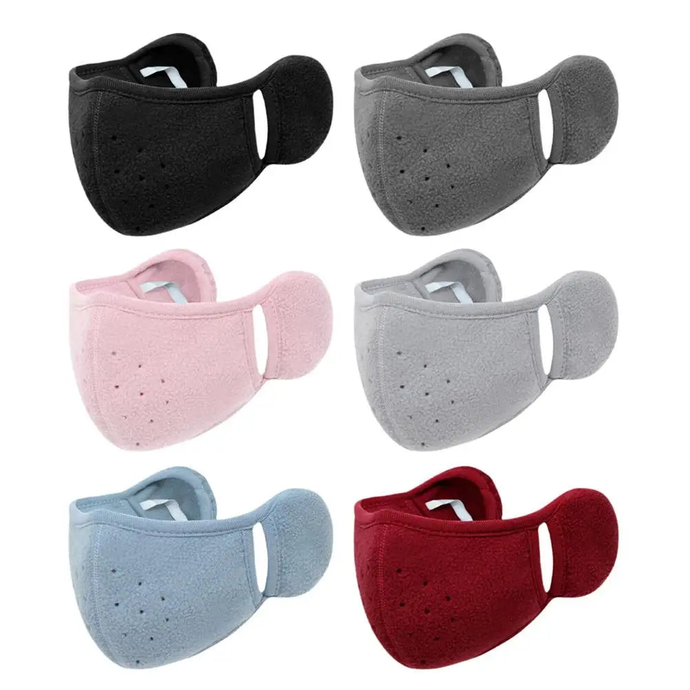 2-Pack Winter Fleece Earmuffs & Windproof Face Cover Unisex