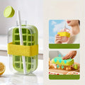 2-in-1 Iced Coffee Cup with Ice Cube Tray & Chilled Mug, Straw Included,17oz/27oz Summer Drink Cup for Coffee Fruit Tea ברז מטבח Oasis Select green