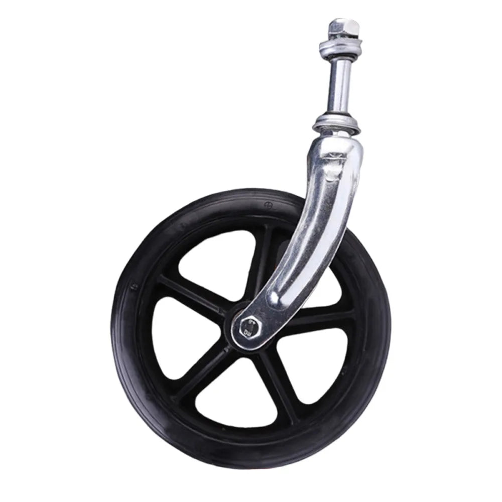 Rubber Wheelchair Front Castor Anti Slip 6/7/8Inch Shopping Cart Wheels with front fork Replacement Travelling Trolley Caster Oasis Select Black-7 inch