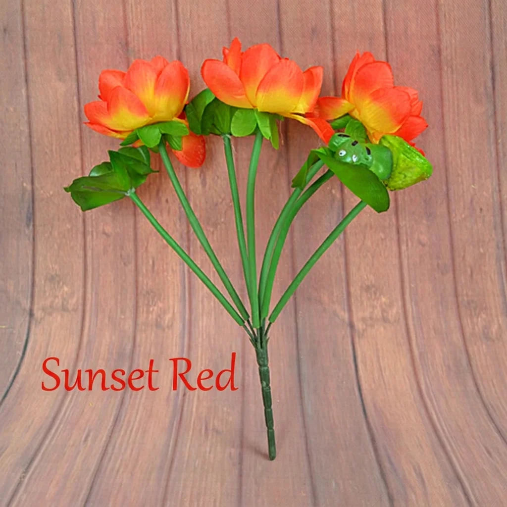 Artificial Silk Lotus Flower Stem – 7-Head Décor & Photo Prop