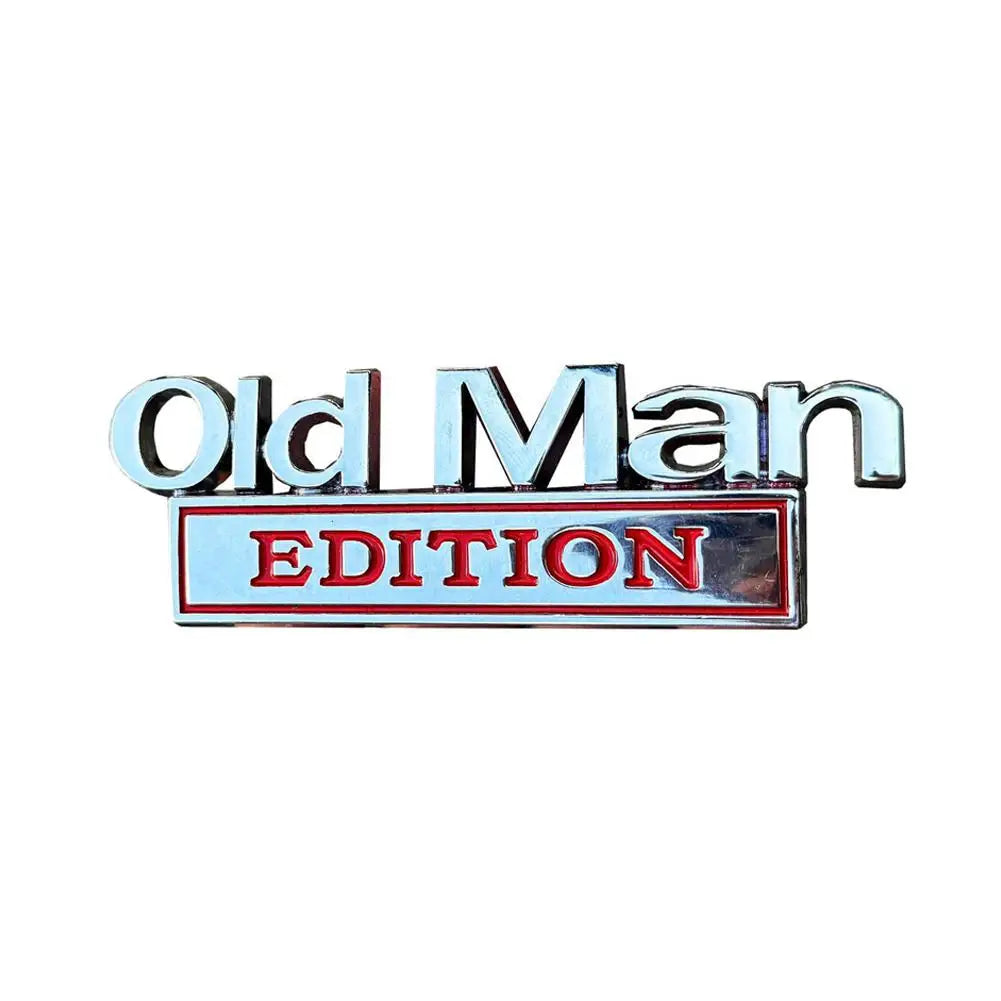 Old Man Edition Metal Car Badge Sticker – Retro Trunk Emblem