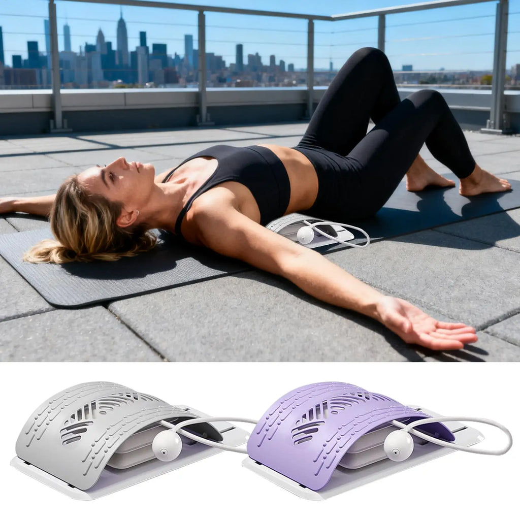 Lumbar Stretcher Ergonomic Back Stretcher for Lower Back Relief Adjustable Support Board Corrector for Workout Women Men Indoor Oasis Select