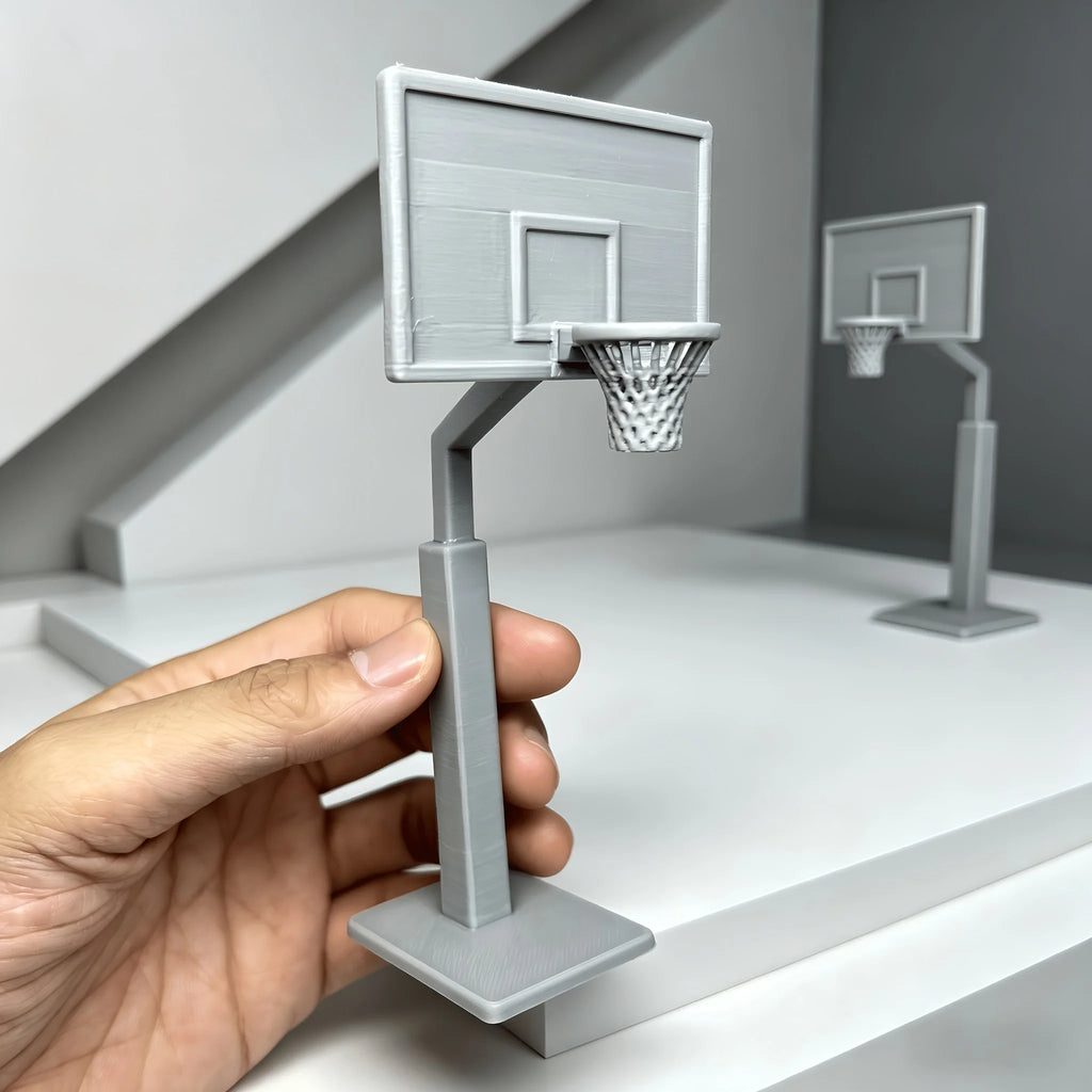 Mini Basketball Hoop Model Scale Basketball Stand Sports Accessory for Miniature Scene Decor Ornament Dollhouse Accessories Gift Oasis Select