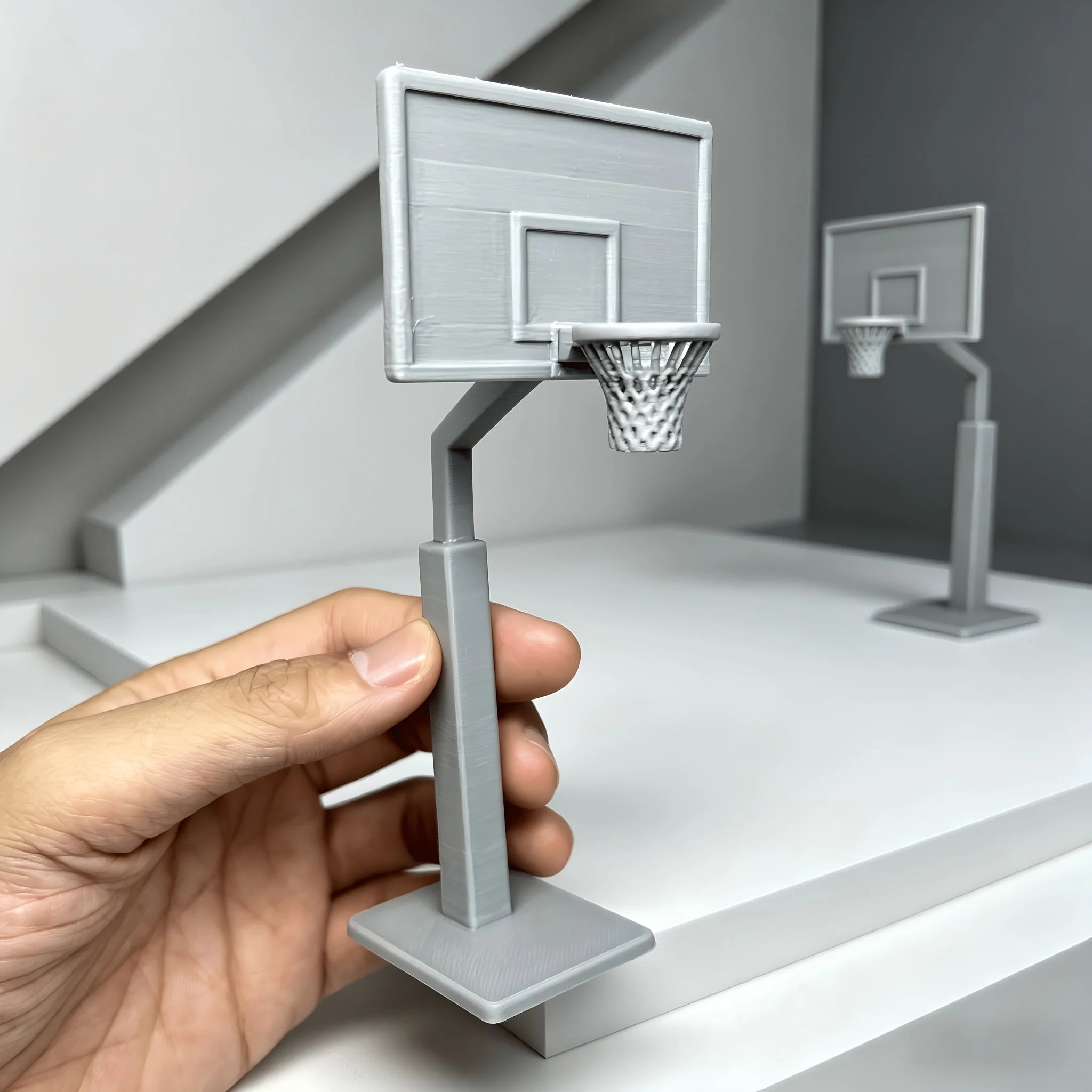Mini Basketball Hoop Model Scale Basketball Stand Sports Accessory for Miniature Scene Decor Ornament Dollhouse Accessories Gift Oasis Select
