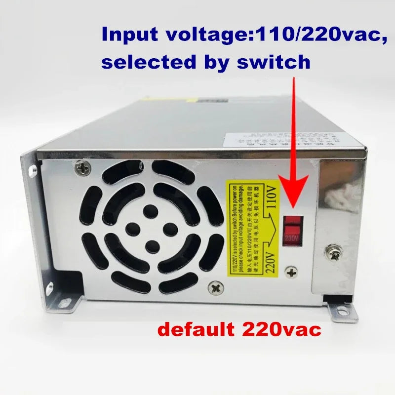 Digital Display AC DC 12V 24V 36V 48V Switching Power Supply 1000W Adjustable Transformer 60V 80V 120V 160V 220V LED Driver Oasis Select