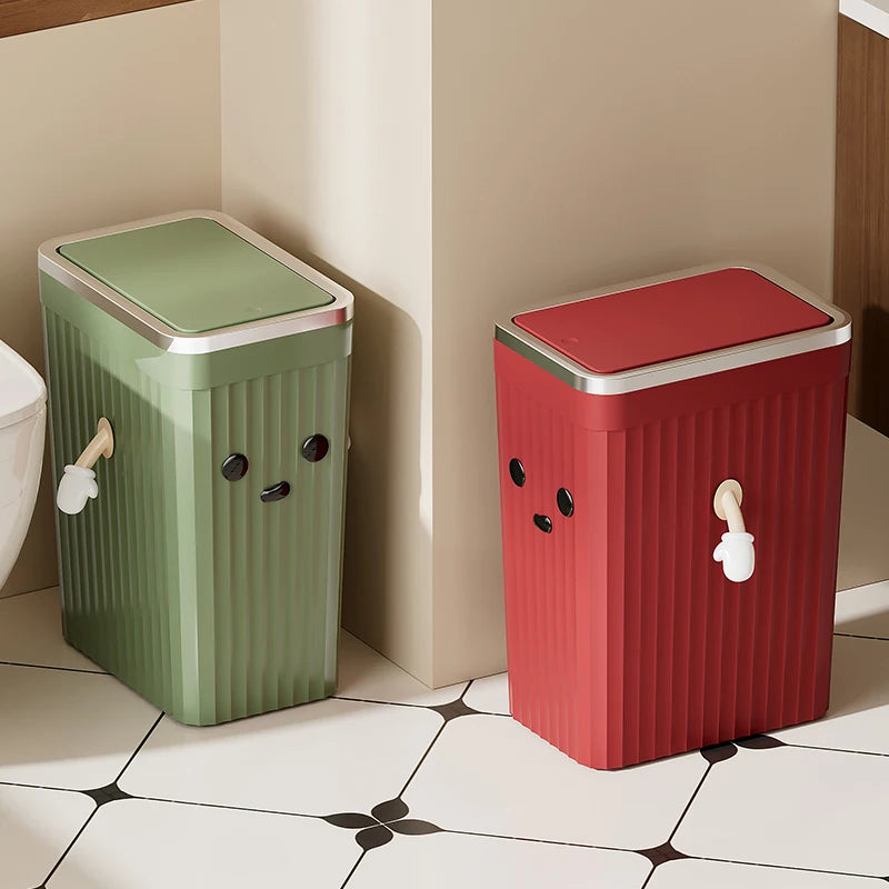1pc Push-button waste bin, large capacity, non-slip base, sealed odour-proof lid, suitable for kitchens, bathrooms, offices Oasis Select