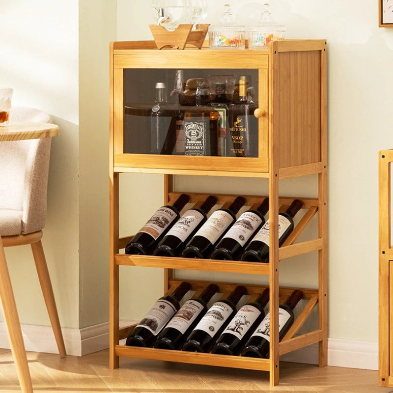 Household small wine cabinets, wine grids, bar tables, display stands, wine decoration, simple, solid wood against the wall Oasis Select