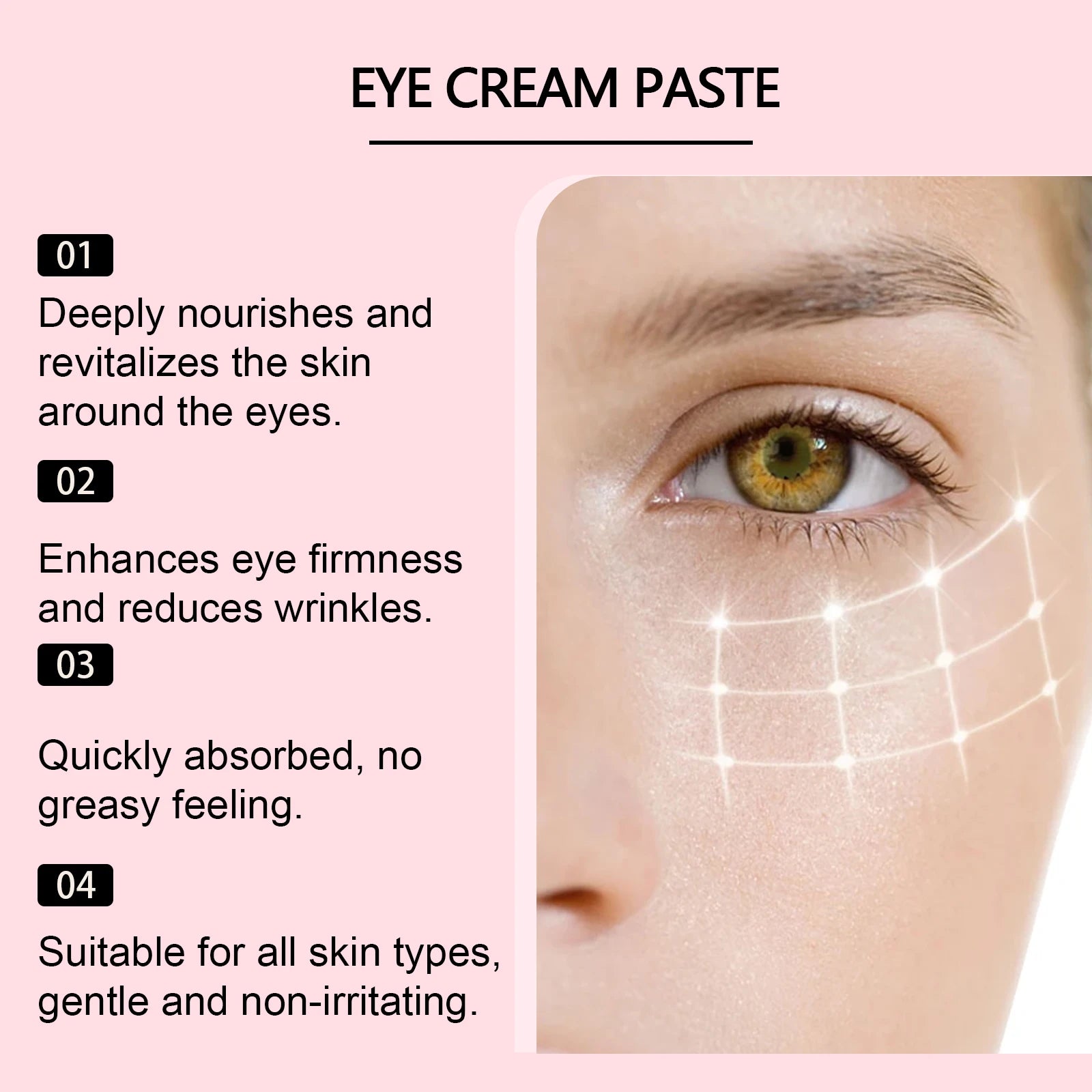 OUHOE Nourishing Moisturizing Eye Cream, Firms Eye Area And Reduces Fine Lines, Softens Eye Skin, Essential Eye Care Oasis Select