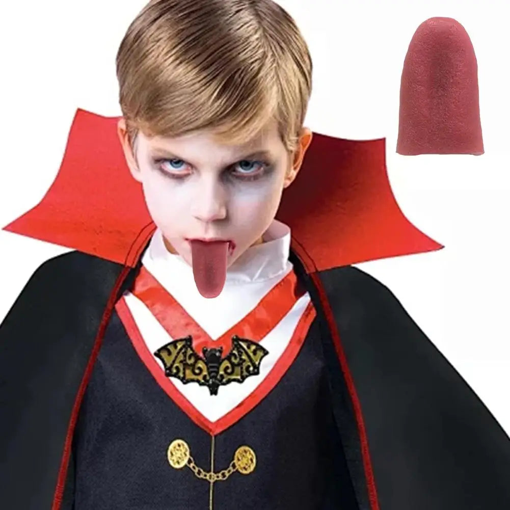 Red Realistic Fake Tongue TPR Magic Prop Halloween Prank Toy Portable Gag Trick Tongue for April Fools Day Joke Oasis Select