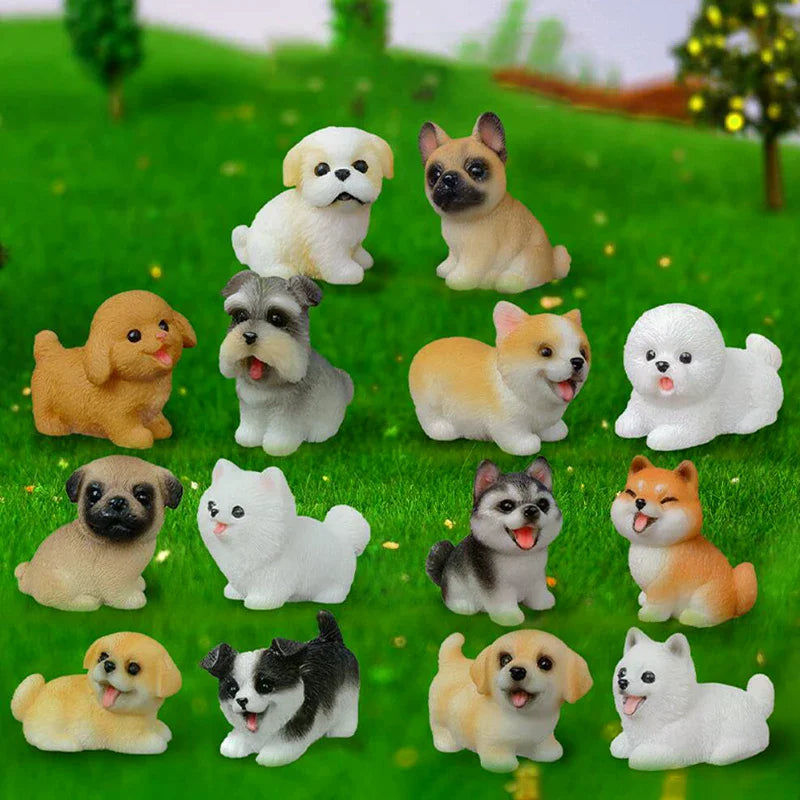 Resin Small Dog Figurine, Miniature Bonsai, Fairy Garden, Microlandscape, Crafted, Decorative Pet Statue, 1Pc Oasis Select