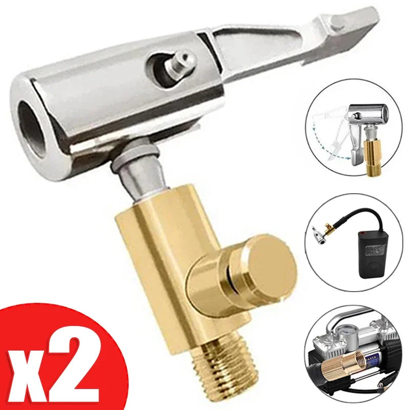 Portable Inflatable Pump Connector for Car Tire Air Chuck Compressor Can Be Deflated Valve Adapter Tire Inflator Tire Chuck Oasis Select