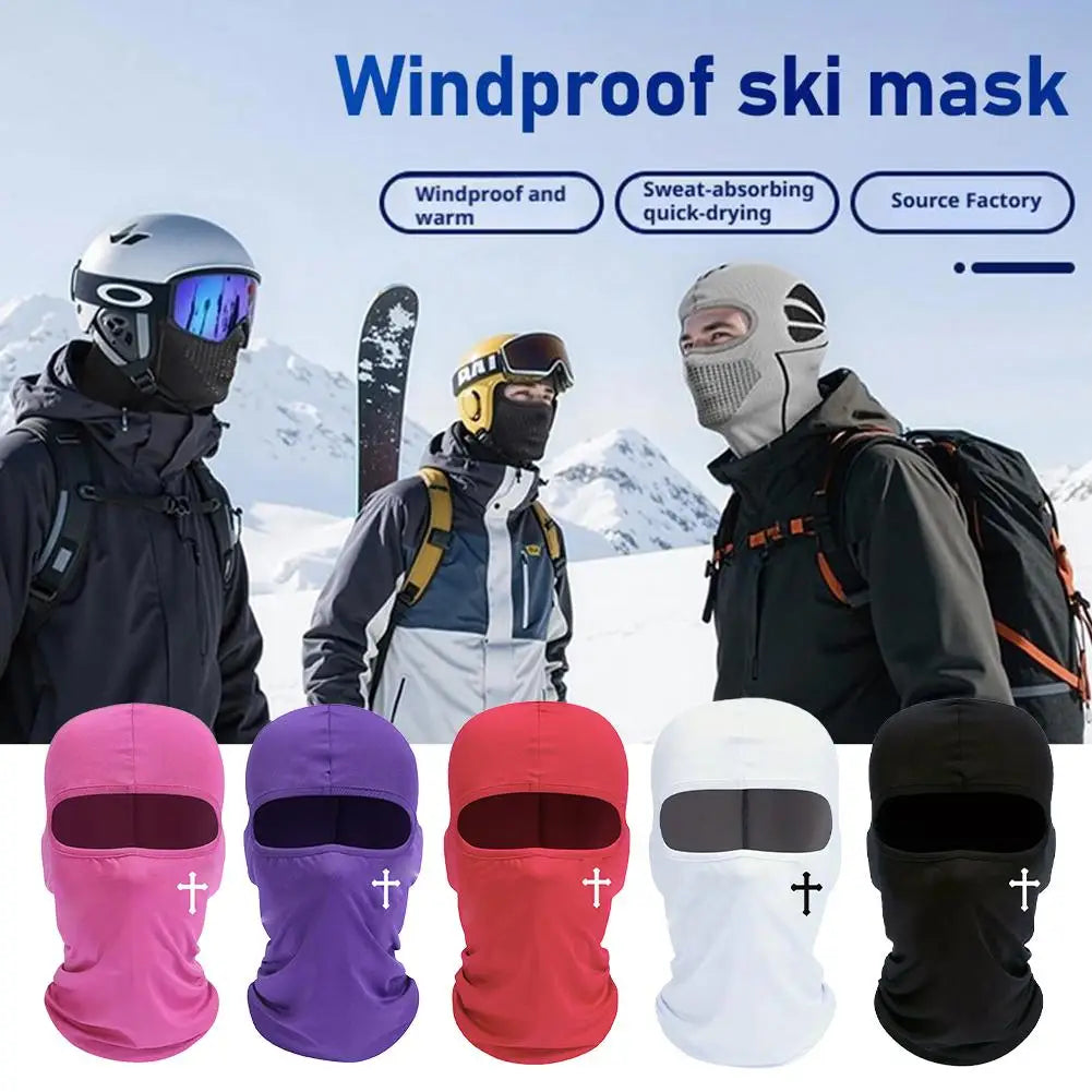 Breathable Black Cross Balaclava Caps for Men Face Ski Mask Beanie Four Seasons Bicycle Hiking Outdoor Sports Tool Bonnet Oasis Select