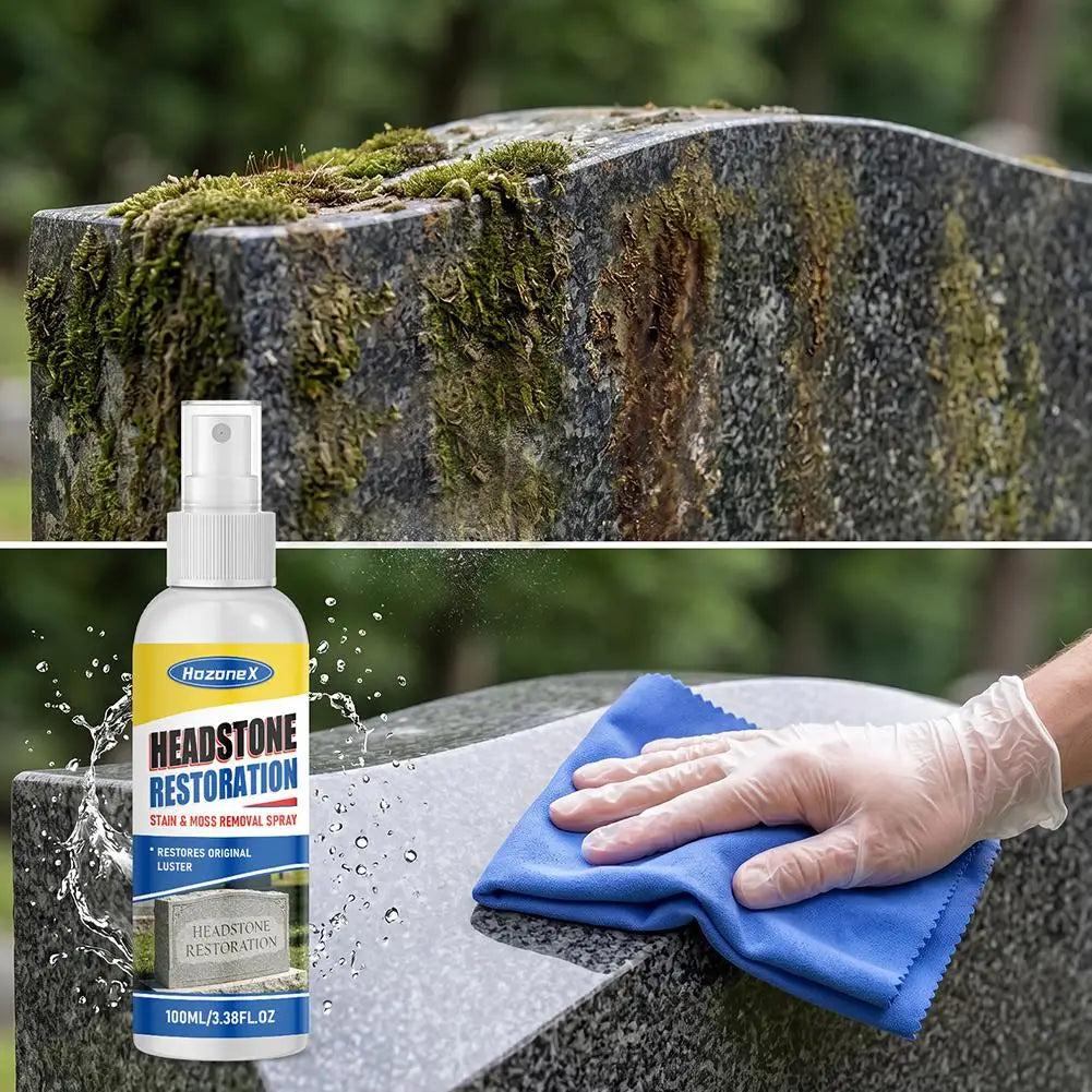 Headstone Restoration Cleaner Spray – Moss & Stain Remover