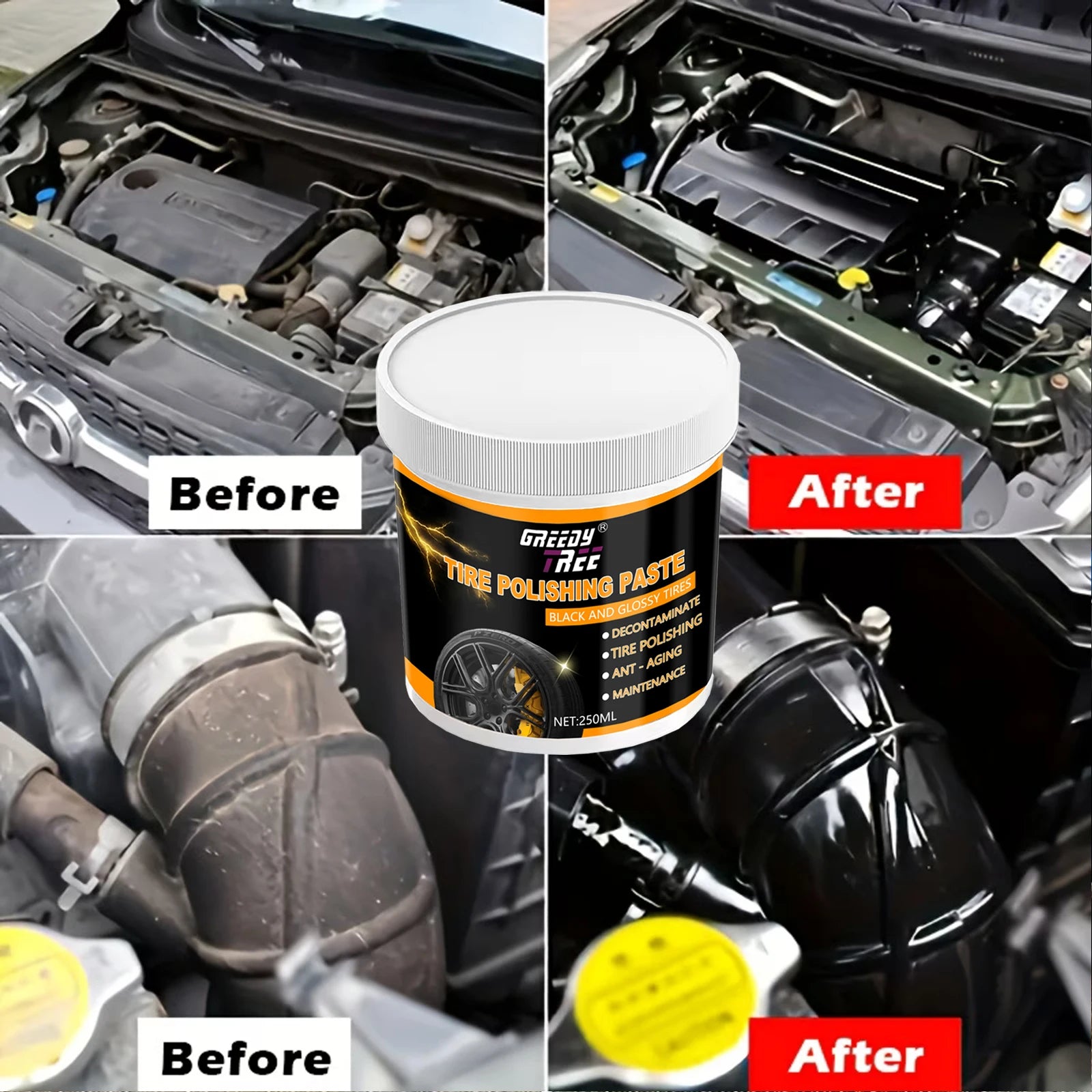 Tire Wax Brightening Paste – Dark Color & Anti-Cracking Guard Tire Wax Paste Oasis Select