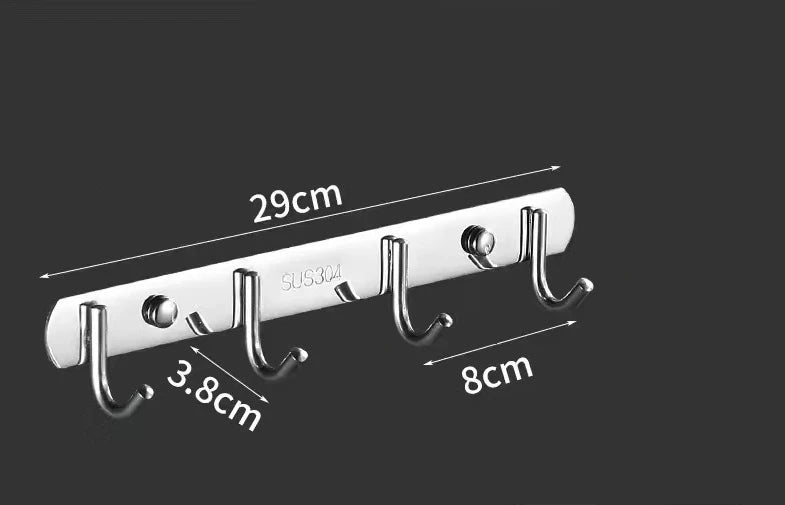 Stainless Steel Hook Hooks Toilet Clothes Hook Kitchen Supplies Hanger Punch-free Hook Rack Bathroom Hooks Punching Hooks Oasis Select 304 circle 4 hook