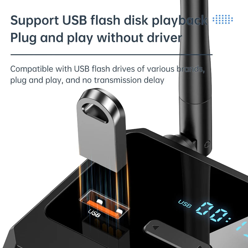 Bluetooth 5.3 Audio Receiver Support USB U-Disk Play Wireless Adapter R/L 2 RCA/3.5MM AUX/Optical Fiber Jack For Car Kit Speaker Oasis Select