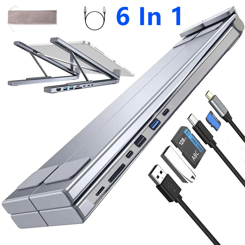 8-in-1 USB-C Laptop Stand & Docking Station | 4K HDMI Hub