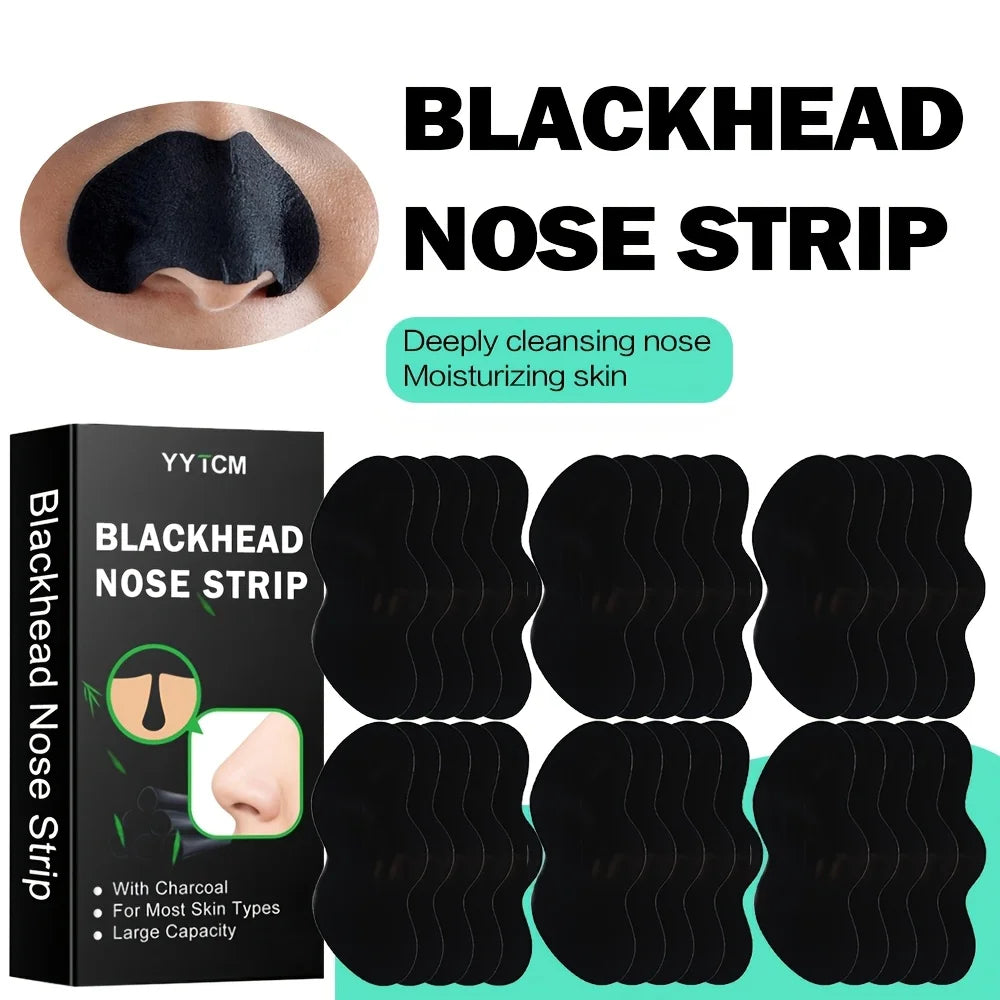 Bamboo Charcoal Blackhead Nose Strips, Strong Adsorption and Cleansing, Gentle on the Skin, Blackhead Nose Strips, Suitable for Both Men and Women, 30 Pieces/Box - 1 Box Oasis Select