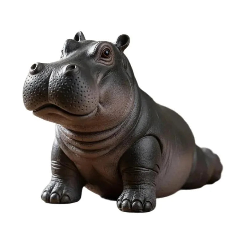 Creative Yoga Hippo Statue Handcrafted Resin Meditation Hippopotamus Figurine Cute Art Sculpture For Home Living Room Bedroom Oasis Select E