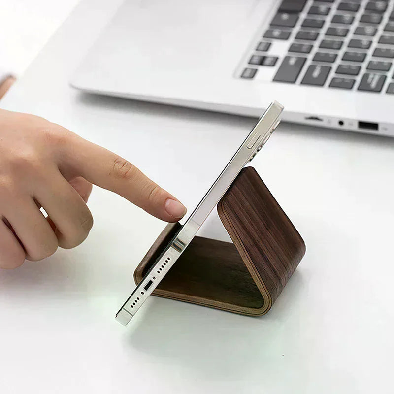 Multifunctional Solid Wood Phone Holder Front Desk Business Card Display Rack Creative Home Office Desktop Decoration Oasis Select