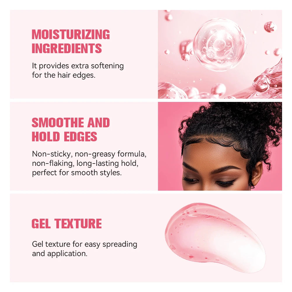 Strong Edge Control Hair Gel Thick Edges Wax Styling Gel Non-Greasy Non-Flaking No White Cast Long Lasting Supports All Hair Typ Oasis Select