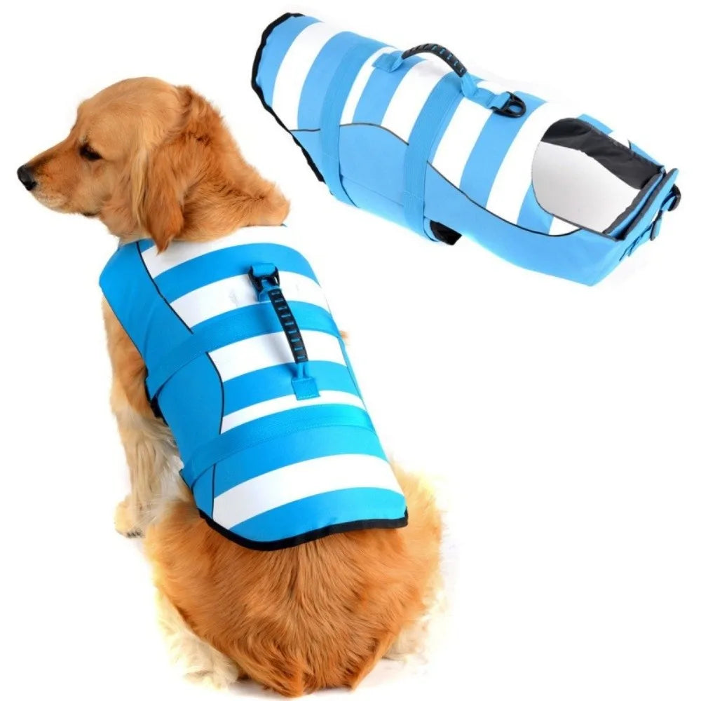 Reflective Dog Life Jacket Superior Buoyancy Adjustable Pet Life Preserver Breathable with Handle Safety Vests Summer Swimming Oasis Select