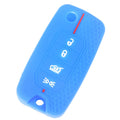Silicone Key Shell Cover for Jeep Cherokee, Compass S, Renegade, Grand Commander, and ForJcuv Charger Oasis Select Blue