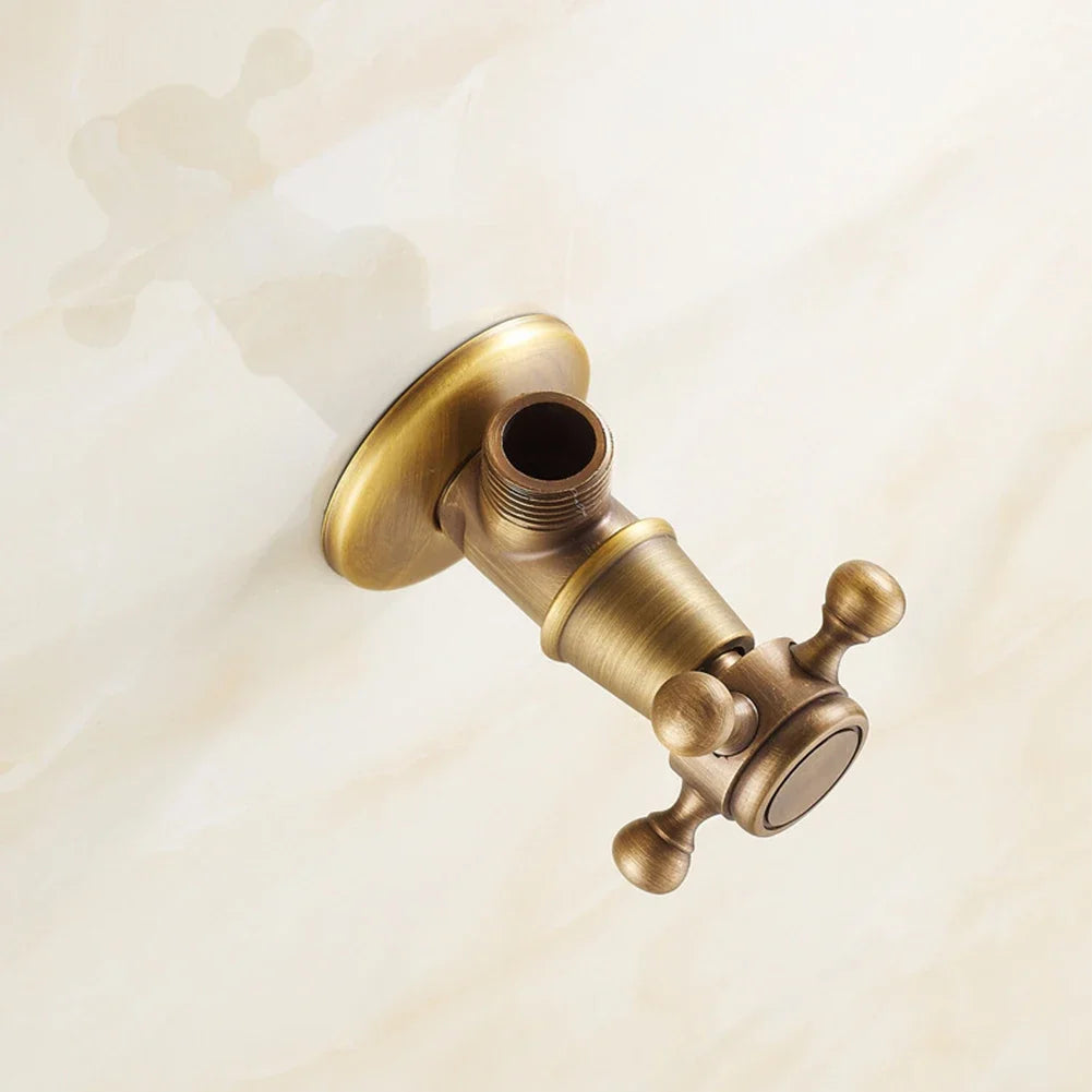 Antique Brass Triangle Valve Water Control Valve Bathroom Tap Water Valve G1/2 Home Improvement Bathroom Accessories Oasis Select