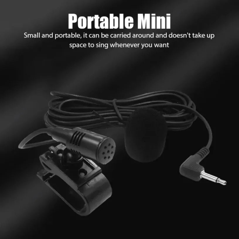 Car Self-Adhesive Type Clip 3.5mm Mini Wired External Microphone For Auto DVD Radio 2m Long Car Radio Wired External Microphone Oasis Select