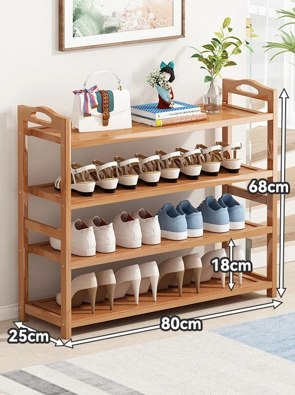 Simple household floor standing shoe rack, multi-layer space saving dormitory storage, economical small shoe cabinet Oasis Select four layers 80cm