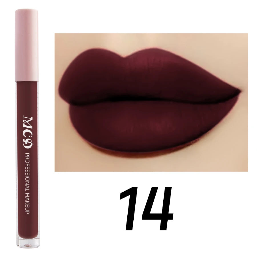 MCD Dark Brown Matte Velvet Liquid Lipstick – Waterproof Lip Gloss