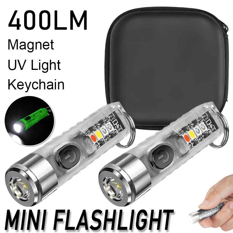 ZHIYU S11 Mini Keychain Flashlight – 400LM, USB-C, Magnetic