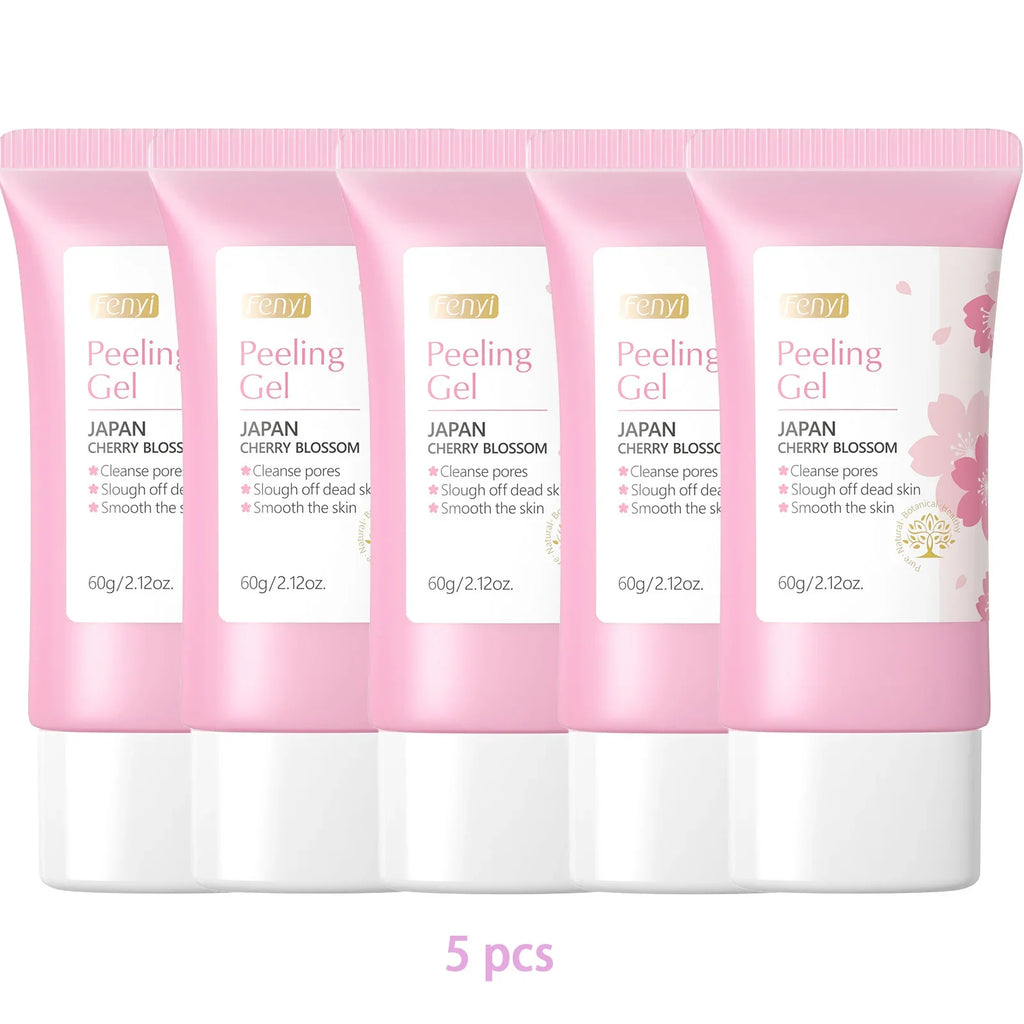 Sakura Gentle Exfoliating Gel Face & Body Scrub Deep Clean Pores Blackhead Remover Smooth Brightening Skin 60g Oasis Select 5pcs