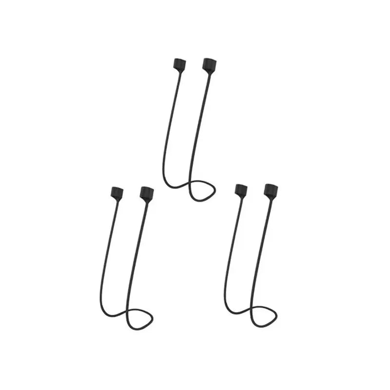 1-5pcs for AirPods Magnetic Silicone Anti-lost Neck Strap Wireless Earphone String Rope Headphone Cord Earphone Accessories Oasis Select 3pcs Black No Magnetic